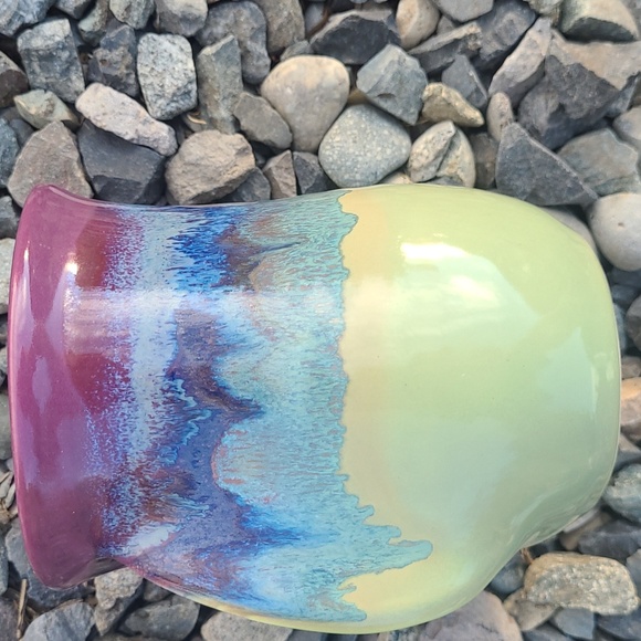 Neher Right Handed, Hand Warmer Drip Glaze Hand Thrown Pottery Mug - Picture 3 of 6